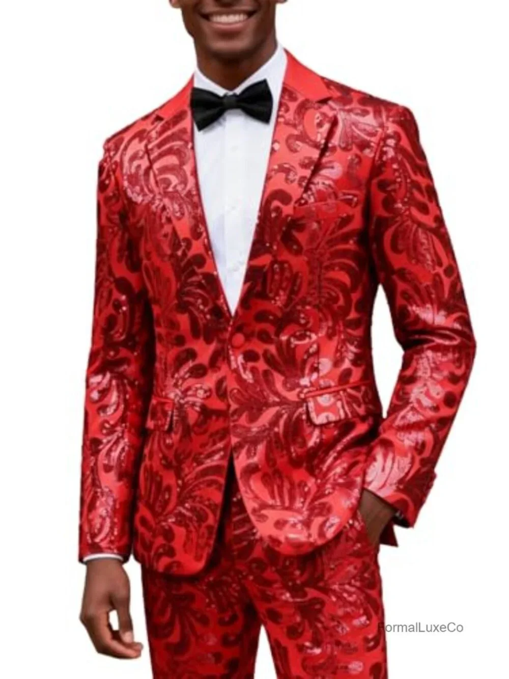 Men's Sequin Shiny 2 Piece Suit Set Classic Fit Party Prom Disco Club Tuxedo